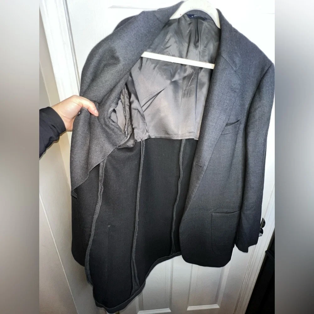 Vtg Brooks Brothers Mens 46 Charcoal Gray 100% Pure Wool Sport Coat Suit Jacket